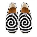 Black And White Swirl Illusion Print Casual Shoes