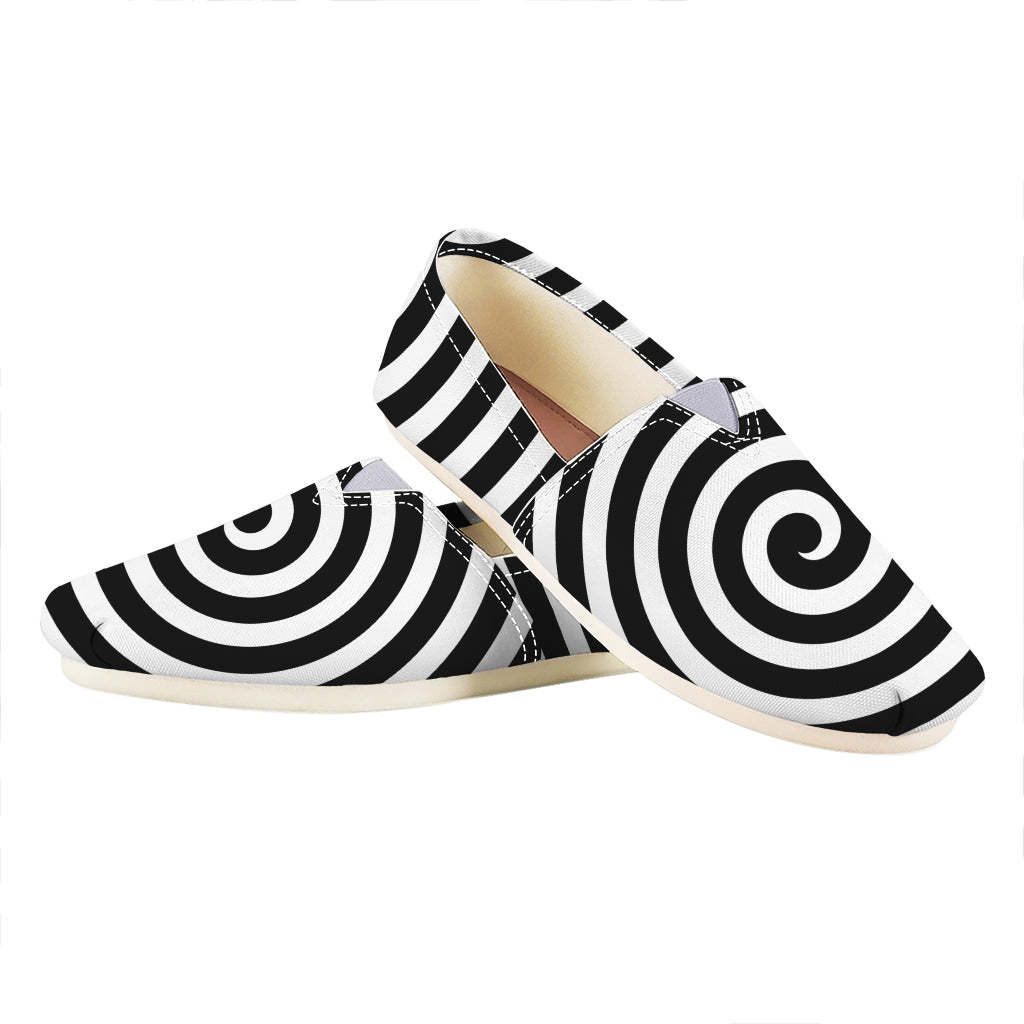 Black And White Swirl Illusion Print Casual Shoes