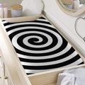 Black And White Swirl Illusion Print Changing Pad Cover