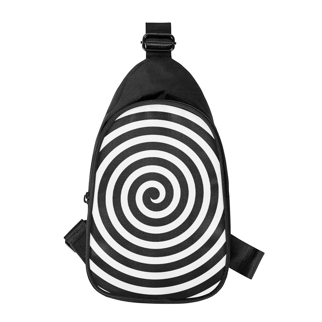 Black And White Swirl Illusion Print Chest Bag
