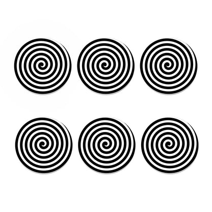 Black And White Swirl Illusion Print Coaster Set