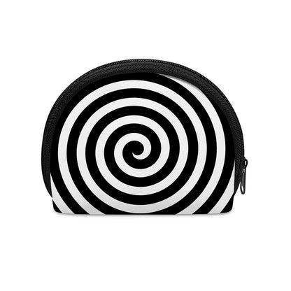 Black And White Swirl Illusion Print Coin Purse