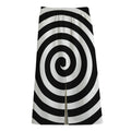 Black And White Swirl Illusion Print Cotton Front Slit Maxi Skirt