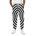 Black And White Swirl Illusion Print Cotton Sweatpants