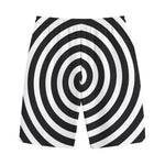Black And White Swirl Illusion Print Cotton Shorts