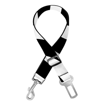 Black And White Swirl Illusion Print Dog Seat Belt