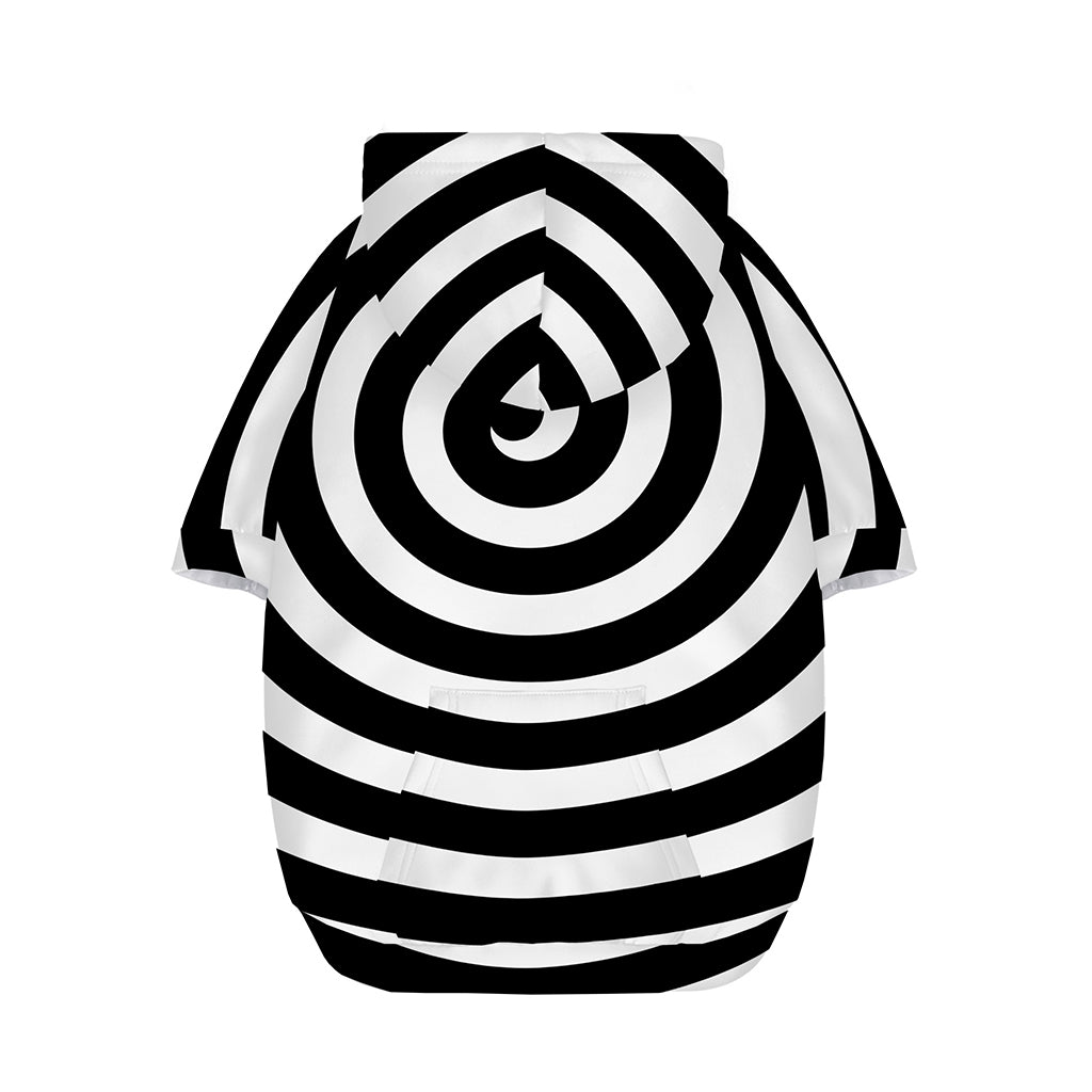 Black And White Swirl Illusion Print Dog Zip Up Hoodie