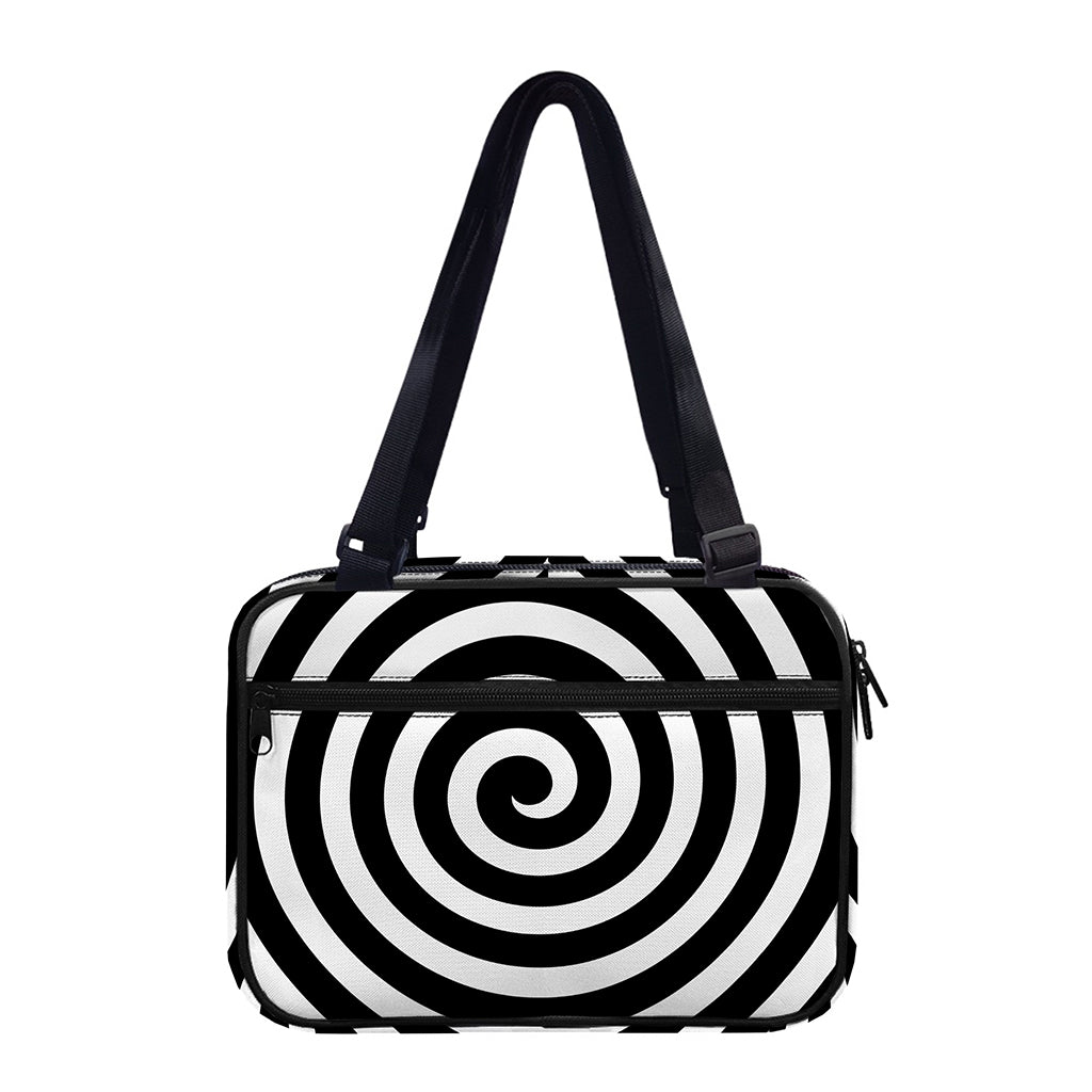 Black And White Swirl Illusion Print Double Strap Bible Bag
