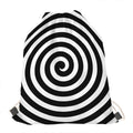 Black And White Swirl Illusion Print Drawstring Bag