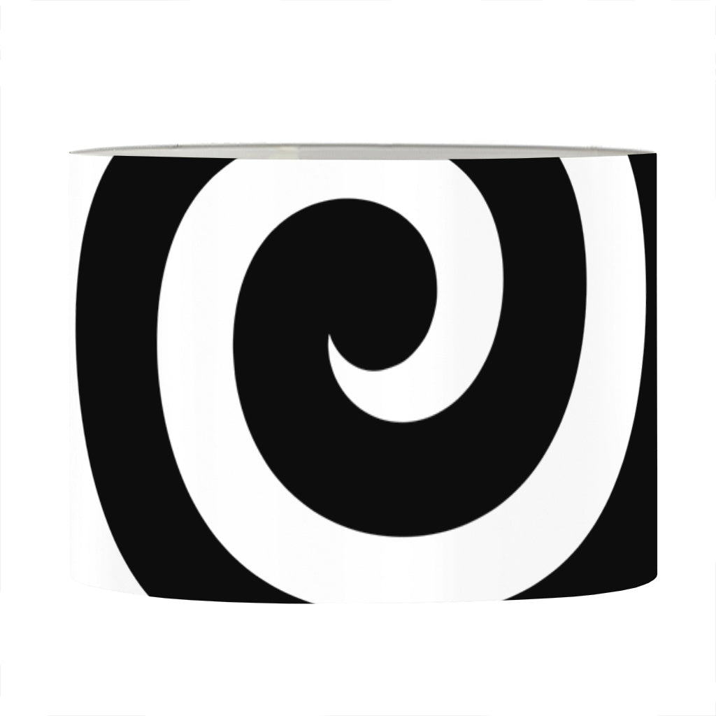 Black And White Swirl Illusion Print Drum Lamp Shade