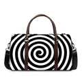 Black And White Swirl Illusion Print Duffel Bag