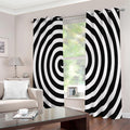 Black And White Swirl Illusion Print Extra Wide Grommet Curtains