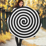 Black And White Swirl Illusion Print Foldable Umbrella