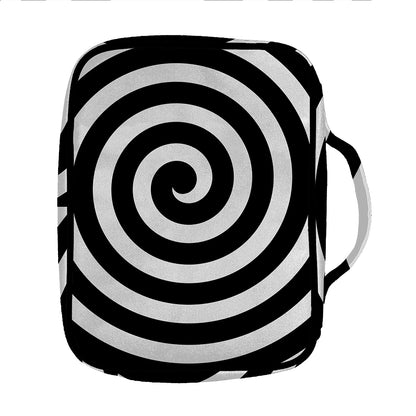 Black And White Swirl Illusion Print Front Pocket Bible Bag