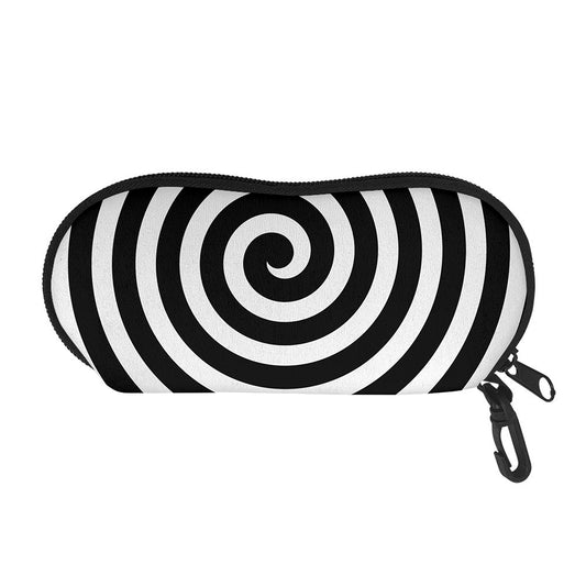 Black And White Swirl Illusion Print Glasses Case
