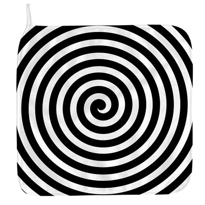 Black And White Swirl Illusion Print Hand Towel
