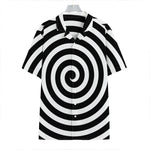 Black And White Swirl Illusion Print Hawaiian Shirt