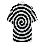 Black And White Swirl Illusion Print Hawaiian Shirt