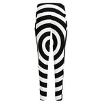 Black And White Swirl Illusion Print High-Waisted Pocket Leggings