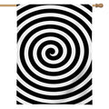 Black And White Swirl Illusion Print House Flag