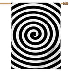 Black And White Swirl Illusion Print House Flag
