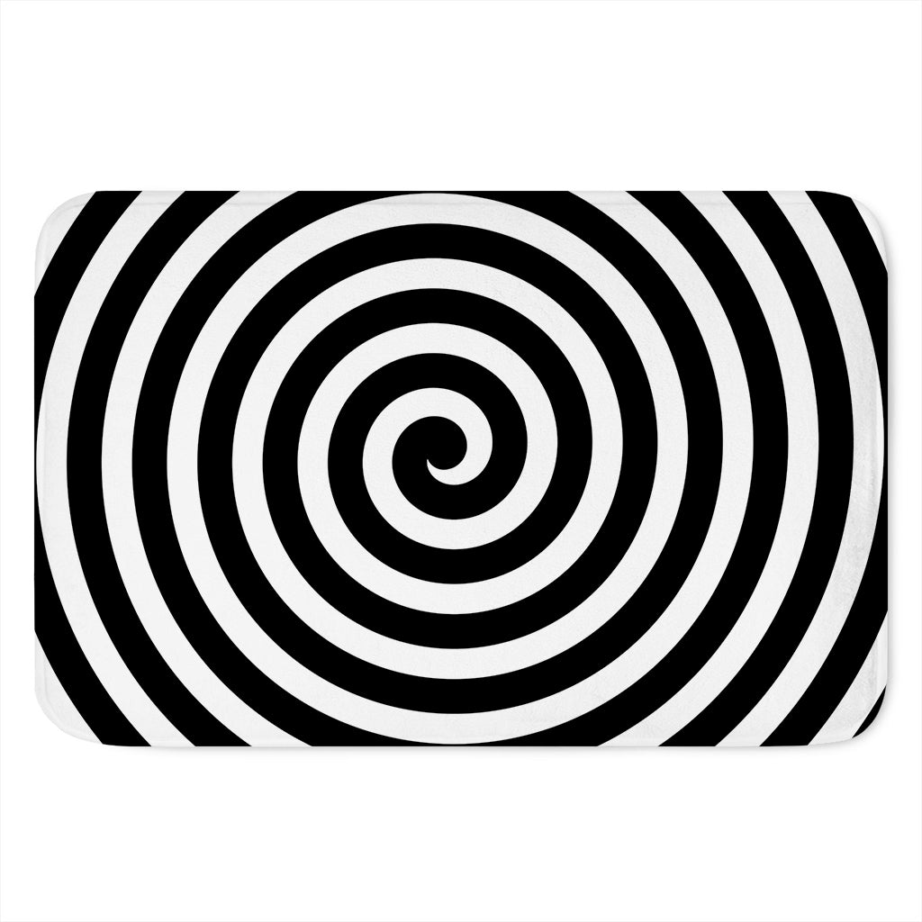 Black And White Swirl Illusion Print Indoor Door Mat