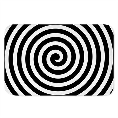 Black And White Swirl Illusion Print Indoor Door Mat