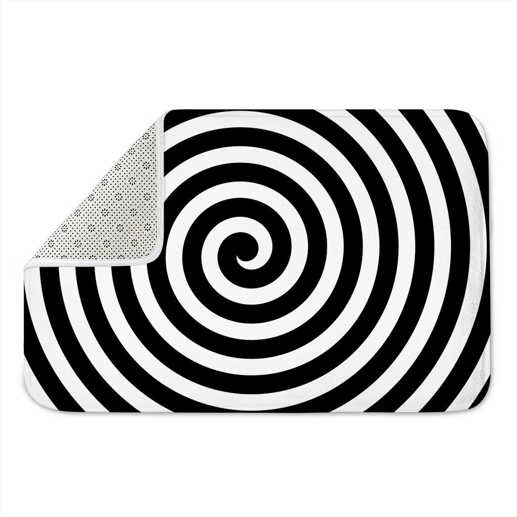 Black And White Swirl Illusion Print Indoor Door Mat