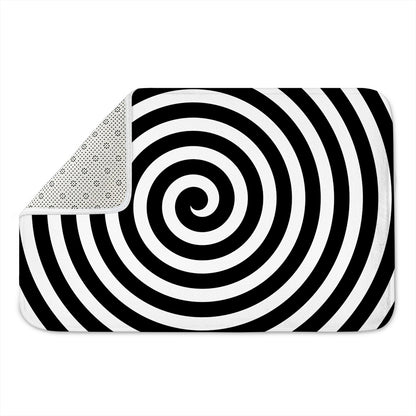 Black And White Swirl Illusion Print Indoor Door Mat