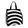 Black And White Swirl Illusion Print Insulated Lunch Tote