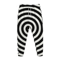 Black And White Swirl Illusion Print Jogger Pants