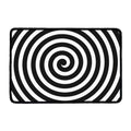 Black And White Swirl Illusion Print Kitchen Mat