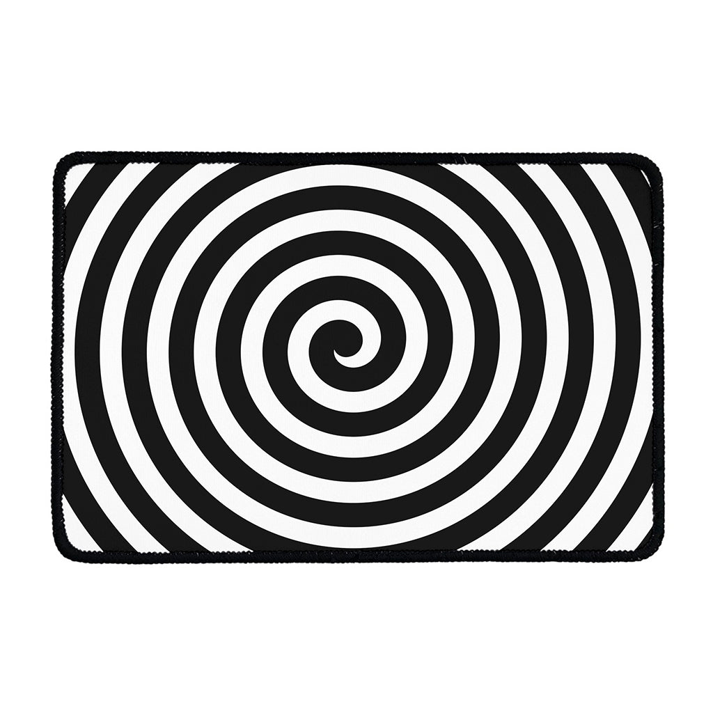 Black And White Swirl Illusion Print Kitchen Mat