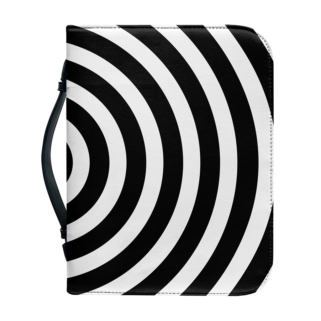 Black And White Swirl Illusion Print Leather Bible Cover