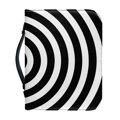 Black And White Swirl Illusion Print Leather Bible Cover