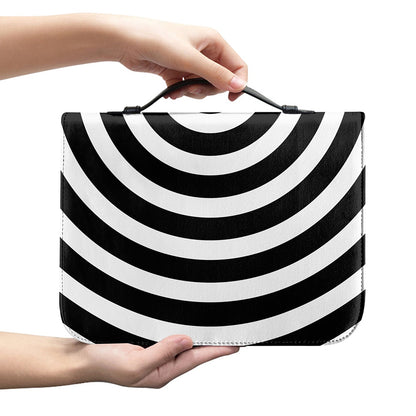 Black And White Swirl Illusion Print Leather Bible Cover