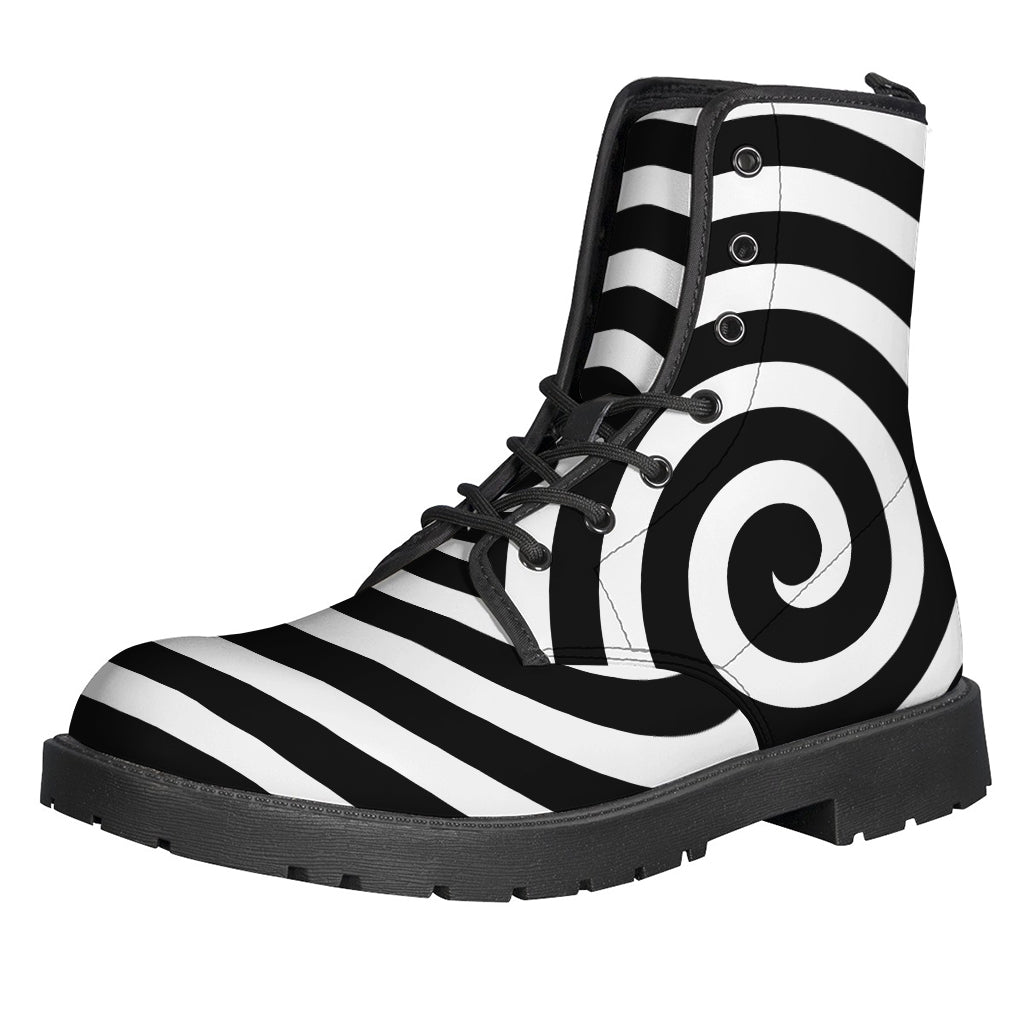 Black And White Swirl Illusion Print Backpack