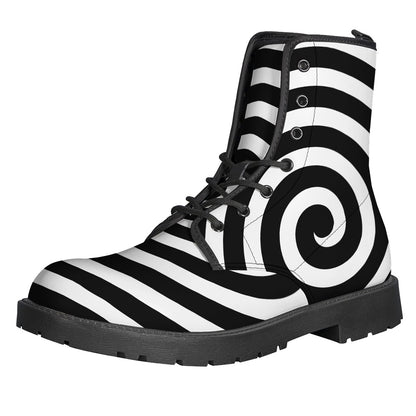 Black And White Swirl Illusion Print Backpack