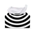 Black And White Swirl Illusion Print Leather Tissue Box Cover
