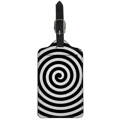 Black And White Swirl Illusion Print Luggage Tag