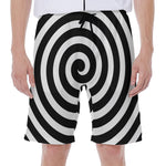 Black And White Swirl Illusion Print Men's Beach Shorts