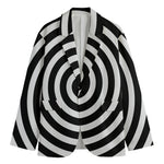 Black And White Swirl Illusion Print Men's Blazer