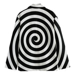 Black And White Swirl Illusion Print Men's Blazer