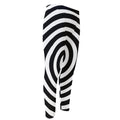 Black And White Swirl Illusion Print Men's Compression Pants