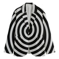 Black And White Swirl Illusion Print Men's Cotton Blazer