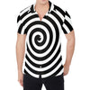 Black And White Swirl Illusion Print Men's Shirt