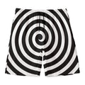 Black And White Swirl Illusion Print Men's Swim Trunks