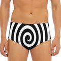 Black And White Swirl Illusion Print Men's Triangle Swim Briefs