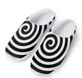 Black And White Swirl Illusion Print Mesh Casual Shoes