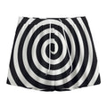 Black And White Swirl Illusion Print Mesh Shorts